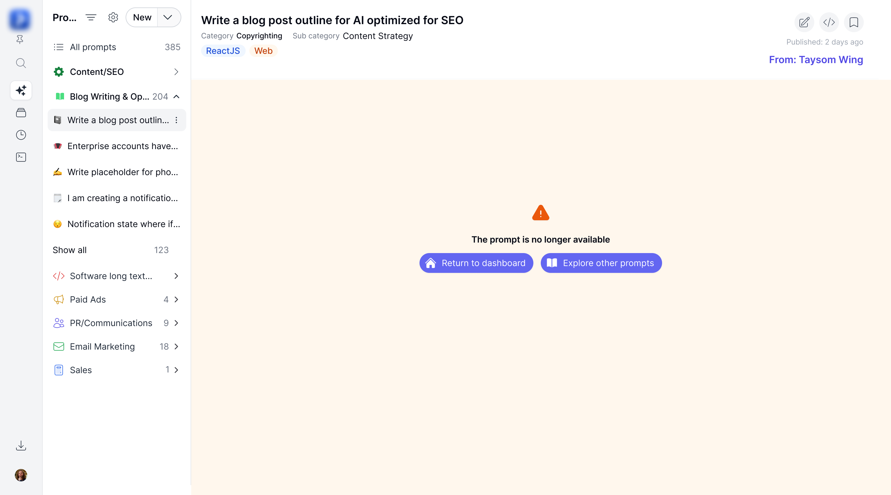 Edge case — prompt unavailable